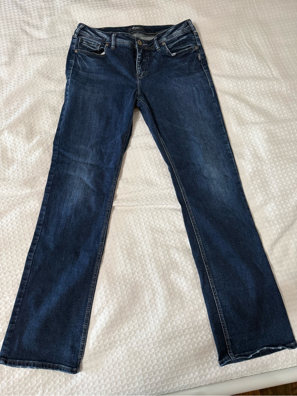 Silver Jeans Women's Avery Slim Boot Cut Dark Blue Denim